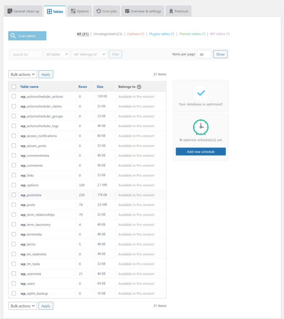 optimize database advanced db cleaner 2