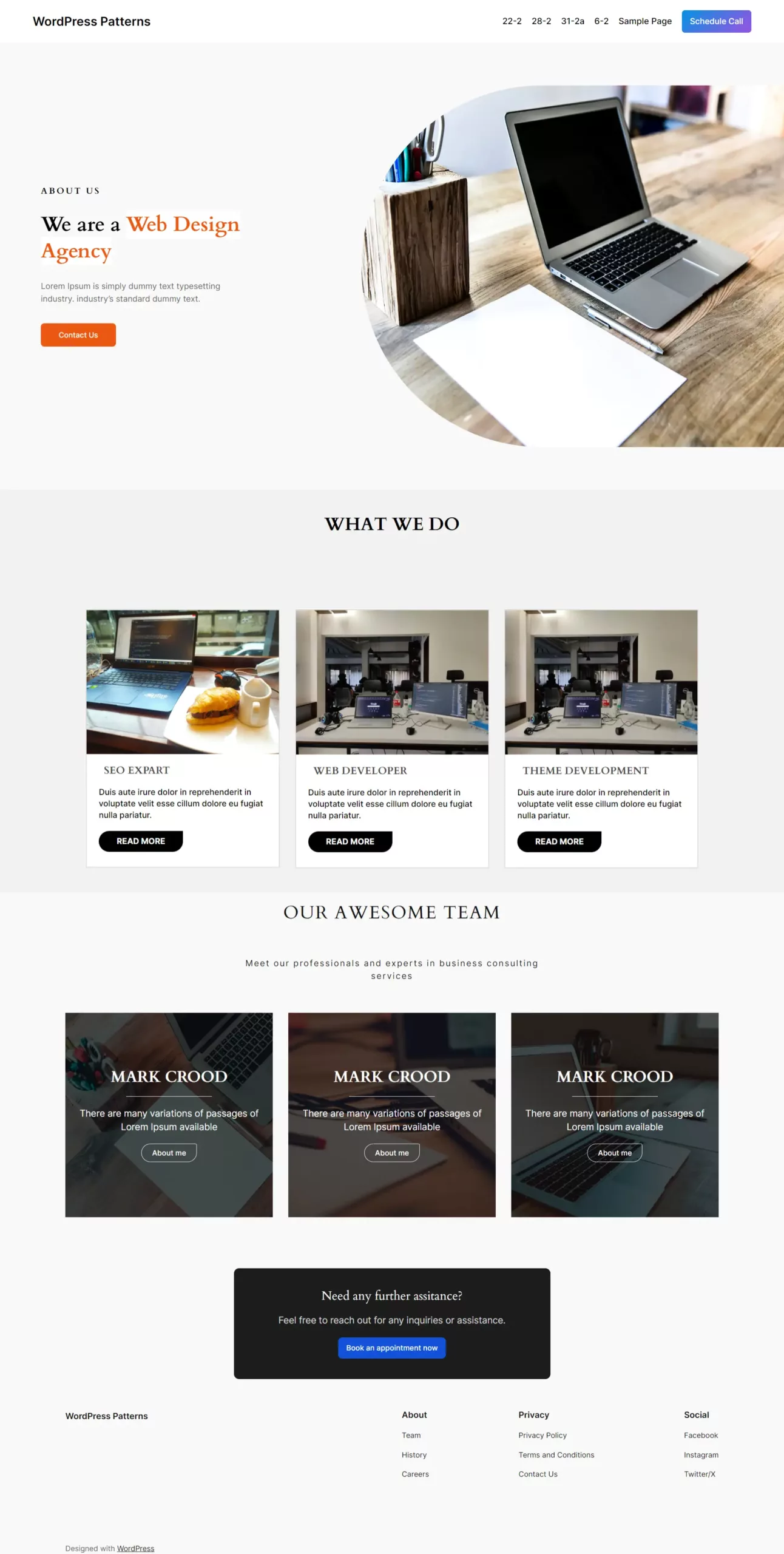 Creative & Design Landing Page