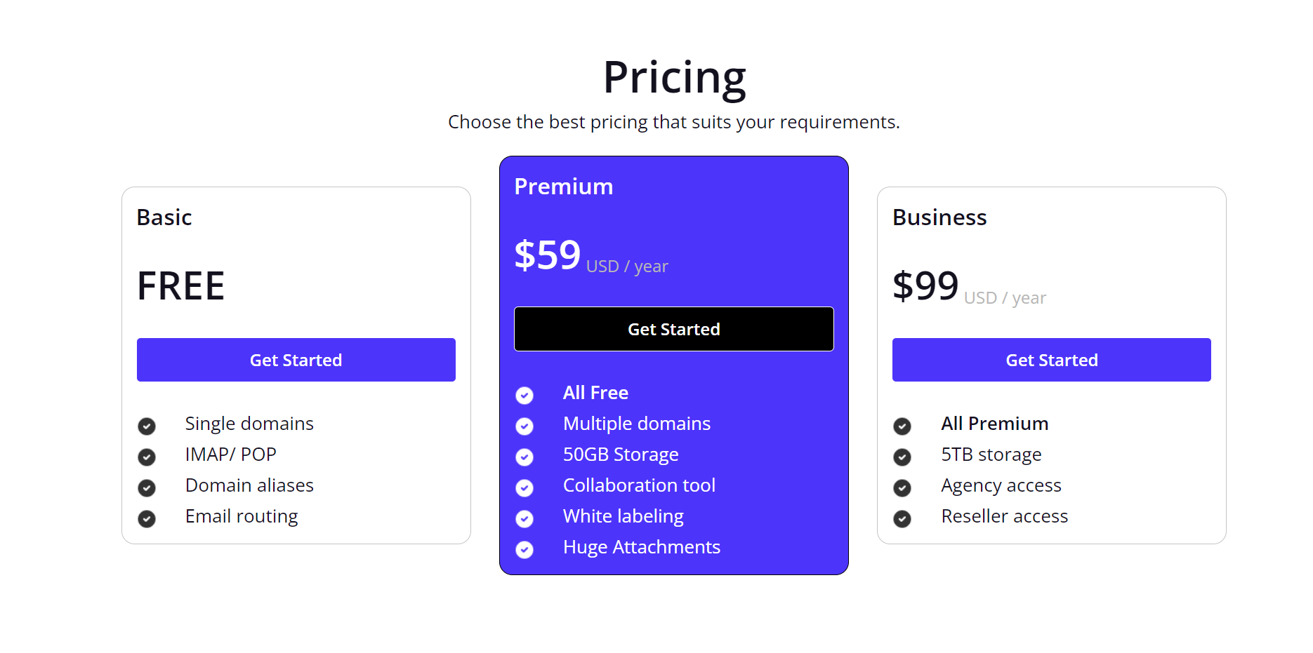 Pricing Table